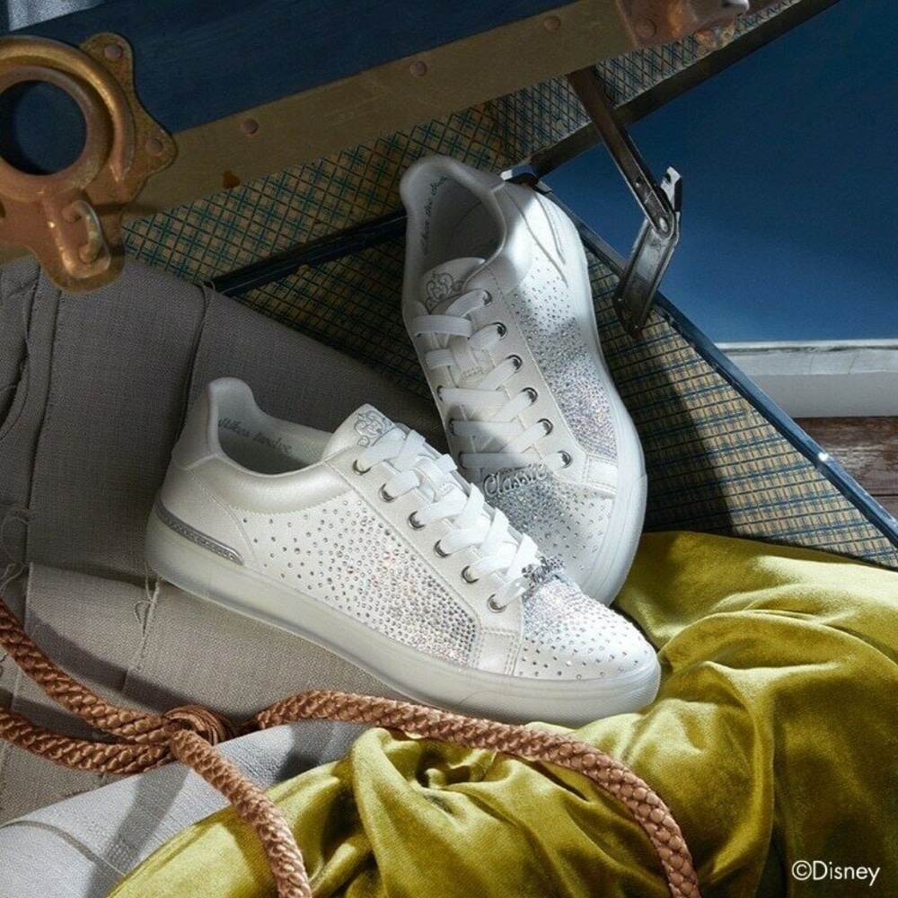 Disney x Aldo Glasssneaker Cinderella Multi Sizes White NEW IN BOX Authentic
